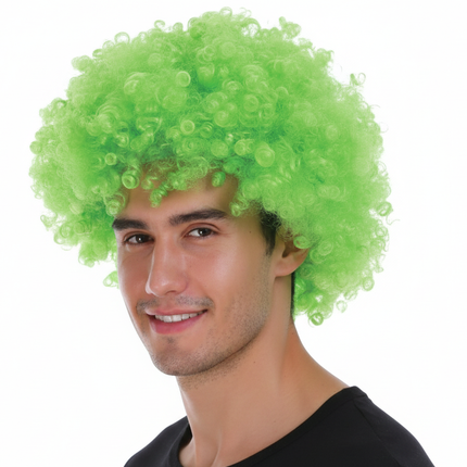 Mens DELUXE AFRO WIG Curly Hair Costume Party Fancy Disco 70s 80s Dress Up - Green