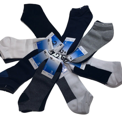 24x COTTON ANKLE SOCKS Sport Low Cut Mens Womens Running  BULK Anklet - Mixed Colour Pack - 2-8