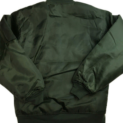Plus Size Quilted Jacket Zip Up Classic Padded Flight Flying Winter Big & Tall - Bottle Green - 6XL