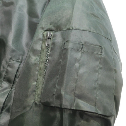 Plus Size Quilted Jacket Zip Up Classic Padded Flight Flying Winter Big & Tall - Bottle Green - 6XL
