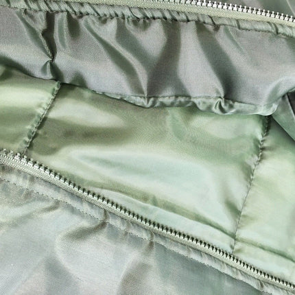 Plus Size Quilted Jacket Zip Up Classic Padded Flight Flying Winter Big & Tall - Bottle Green - 7XL
