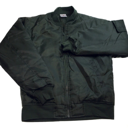 Plus Size Quilted Jacket Zip Up Classic Padded Flight Flying Winter Big & Tall - Bottle Green - 7XL
