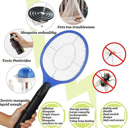 12x BUG ZAPPER RACKET Fly Mosquito Pest Swatter Net Racquet Electric Insect Killer