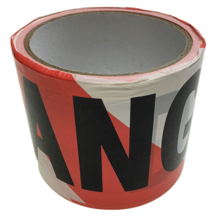 DANGER TAPE Red White Safety Warning Barricade Barrier Strip Non-Stick 20m