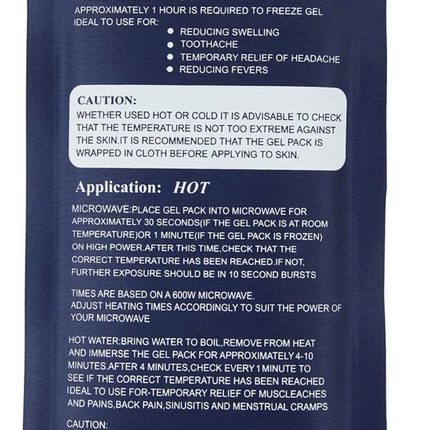 HOT COLD PACK Reusable First Aid Ice Heat Gel Packs Microwaveable Pain Relief