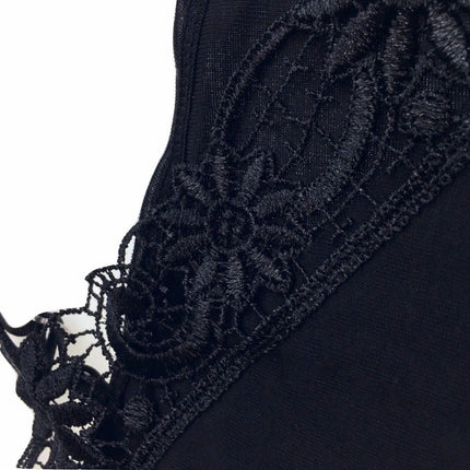 Womens Camisole Top Cami Strap Top Singlet Summer Basic Tank Shirt - Black - 14-16
