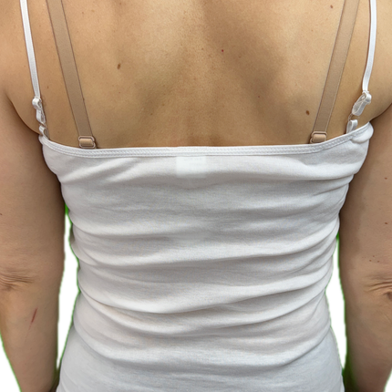 Womens Camisole Top Cami Strap Top Singlet Summer Basic Tank Shirt - Natural - 14-16