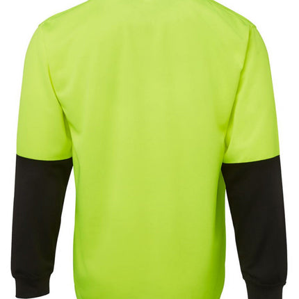HI VIS LONG SLEEVE POLO SHIRT Top Safety Workwear Fluro Breathable Dry WB - Yellow - XXL