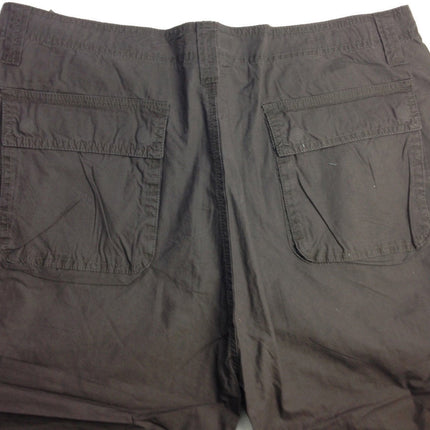 Mens 3/4 CARGO SHORTS Long Pants 100% COTTON Army Military Combat Summer - Brown - Small (30"")