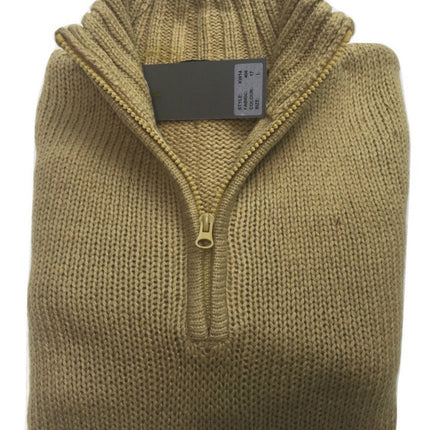 Mens Knit Jumper Pullover Sweater Knitted Casual Stretch Warm Winter  - Half Zip Maize 17 (KW14) - M