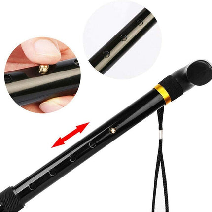 Adjustable Metal WALKING STICK Travel Cane Folding Pole Compact Retractable Hike - Silver