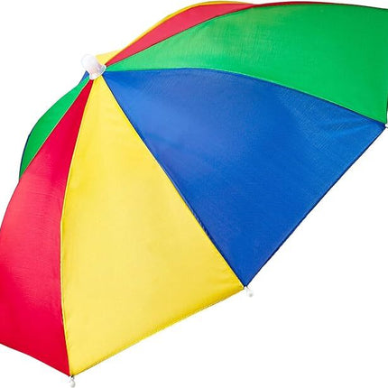 RAINBOW UMBRELLA HAT Rain Novelty Cap Costume Outdoor Camping Beach Fishing