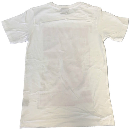 100% Cotton T-Shirt with Print Design Slim Fit Basic Tee Top in White - L