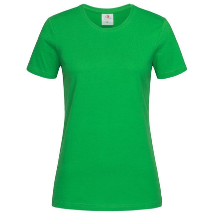 Womens Plain Ladies T SHIRT 100% COTTON Basic Tee Casual Top Size 6-24 T-Shirt - Green - 22