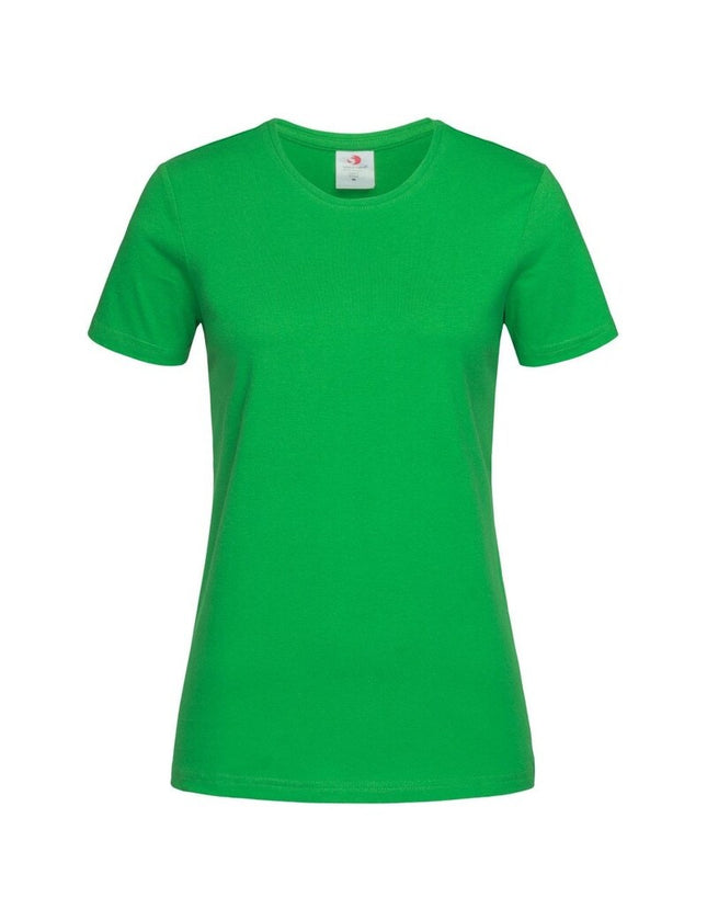 Womens Plain Ladies T SHIRT 100% COTTON Basic Tee Casual Top Size 6-24 T-Shirt - Green - 22