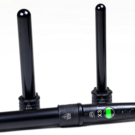 H2D X3 Professional Hair Curling Wand Ceramic Curler Roller - Black