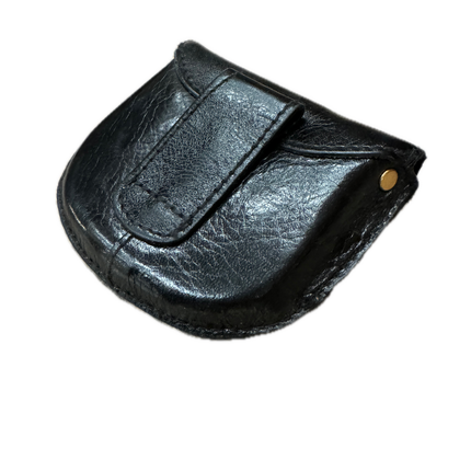 Milleni Genuine Leather Coin Purse Holder Wallet with Belt Loop - Black