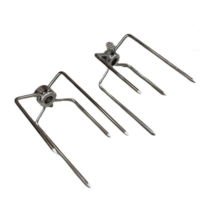 2pcs Rotisserie Spit Forks Roast Chicken Fork Kabob Skewer BBQ Spit Forks Gyro