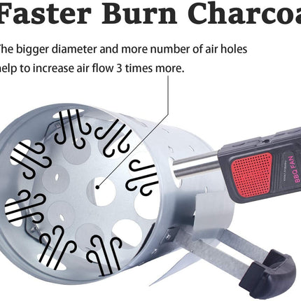 Large Chimney Starter Firewood Quick Rapid Charcoal Lighter Stove For Barbecue