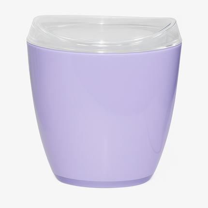 Oval Swing Top Waste Rubbish Bin Acrylic Lightweight Compact Bathroom Office in Purple