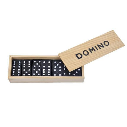 Domino Set Wooden Box Kids Children Traditional Toy 28 Dominoes