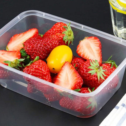 500pcs 350ml Reusable Food Containers Plastic Meal Prep Storage w/Lids - BPA Free (145*100*40mm)