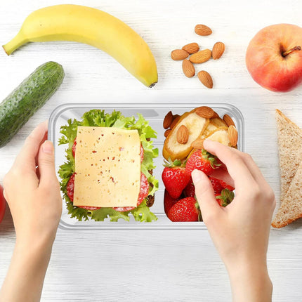 96pcs 2000ml Reusable Food Containers Plastic Meal Prep Storage w/ Lids - BPA Free (246*157*67mm)