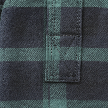 Mens Flannelette Long Sleeve Pullover Shirt 100% Cotton Flannel - Half Placket - Green/Navy - 6XL