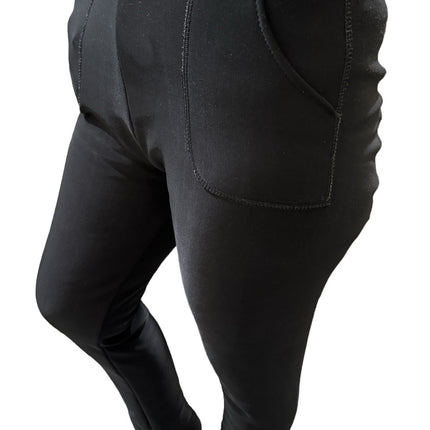 Ladies Fur Lined Thermal Leggings Womens Warm Winter Pants Stretch Skinny Leg - M/L