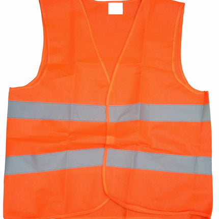 Hi Vis Safety VEST Reflective Tape Workwear Orange ONE SIZE Night & Day Use