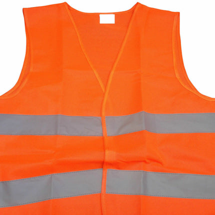 Hi Vis Safety VEST Reflective Tape Workwear Orange ONE SIZE Night & Day Use