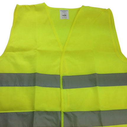 Hi Vis Safety VEST Reflective Tape Workwear Yellow ONE SIZE Night & Day Use