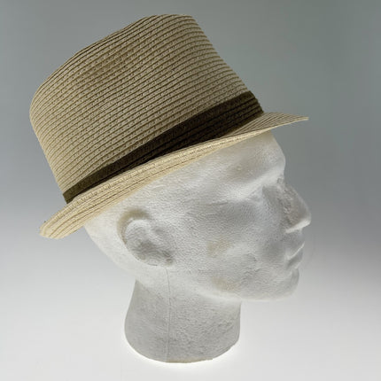 Dents Mens Straw Hat Toyo Trilby Fedora Summer Sun Stingy Brim  - Natural/Brown - S/M