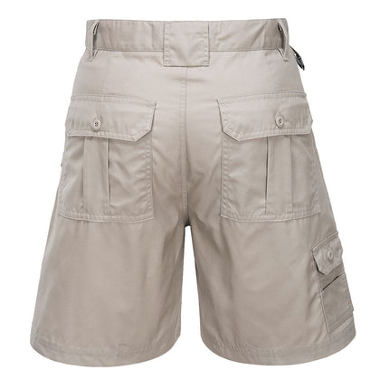 HUSKI Mens Cargo Shorts Work Casual Workwear - Bone - 4XL (112cm Waist)