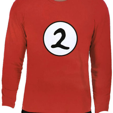 Adult Cat In The Hat Thing 2 Long Sleeve Red Top Costume Book Week - S