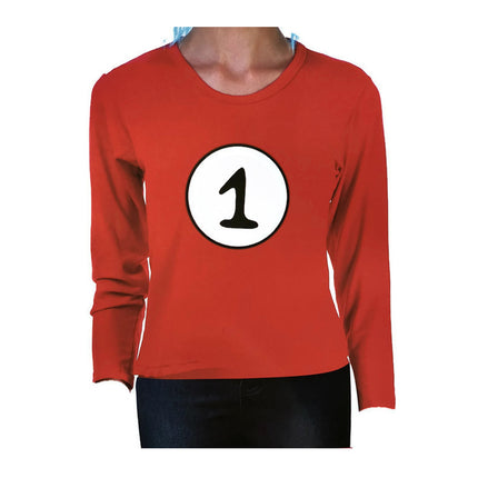 Kids Cat In The Hat Thing 1 Dr Seuss Red Top Party Costume Book Week Childrens - L (10-12 Years Old)