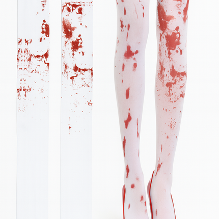 OVER THE KNEE SOCKS Fake Red Blood Stained Bloody Halloween Costume White Horror
