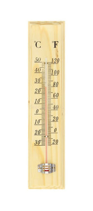27cm WOODEN THERMOMETER Indoor Outdoor Glass Wall Hanging Room Sensor Jumbo