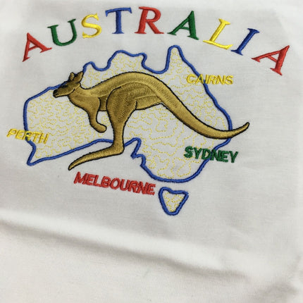 Kids Australia Kangaroo T Shirt Tee Childrens Child 100% Cotton Top - White