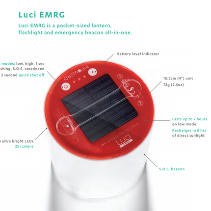 INFLATABLE SOLAR LIGHT by MPOWERD Luci Camping Lantern Waterproof - EMRG