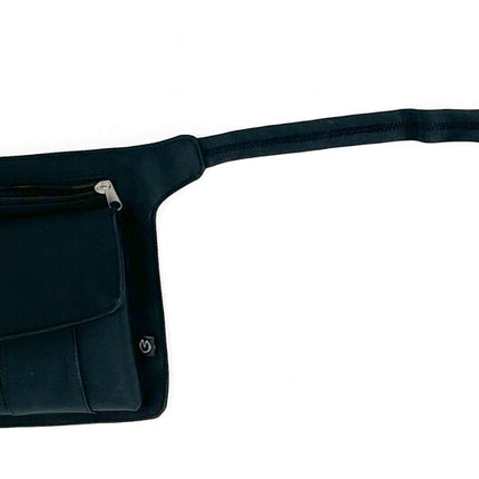 Milleni Waist Bag Utility Travel Belt Bum Bag Adjustable Strap w/ Zipper in Black