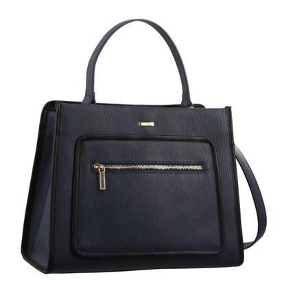 Morrissey Ladies Italian Structured Leather Tote Bag Handbag Womens - Navy