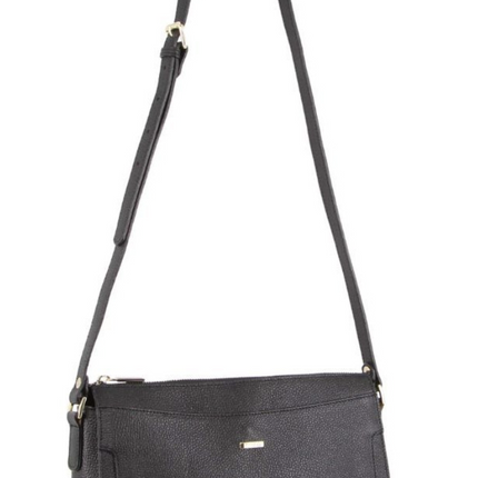 Morrissey Italian Structured Leather Cross Body Handbag Tote Bag (MO3162) - Black