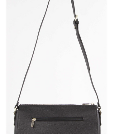 Morrissey Italian Structured Leather Cross Body Handbag Tote Bag (MO3162) - Black