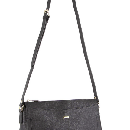 Morrissey Italian Structured Leather Cross Body Handbag Tote Bag (MO3162) - Black