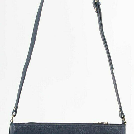 Morrissey Italian Womens Structured Leather Cross Body Handbag Bag Ladies - Navy