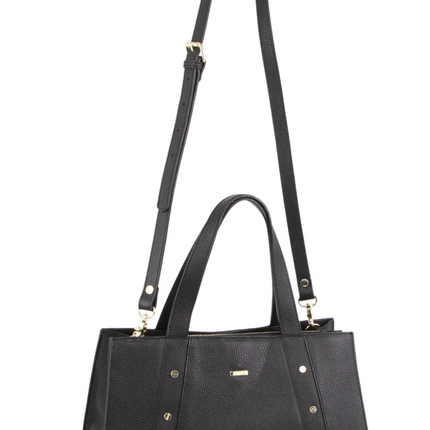 Morrissey Womens Italian Structured Leather Bag Tote Handbag Ladies - Black
