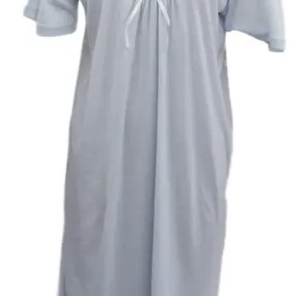 Womens Ladies Cotton Blend Nightie Night Gown Pajamas Pyjamas Sleepwear PJ - Blue - 16