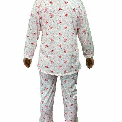 Womens PYJAMAS PJs Set Pajamas Ladies Cotton PJ Womens Long Sleeve Sleepwear - Pink - 12