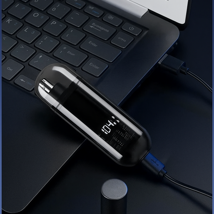 Handheld Portable Nose Hair Trimmer Rechargeable USB-C Clipper Shaver in Black